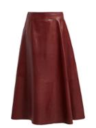Matchesfashion.com Bottega Veneta - Panelled Leather Skirt - Womens - Burgundy