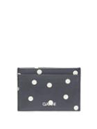 Matchesfashion.com Ganni - Logo Polka-dot Leather Cardholder - Womens - Navy White