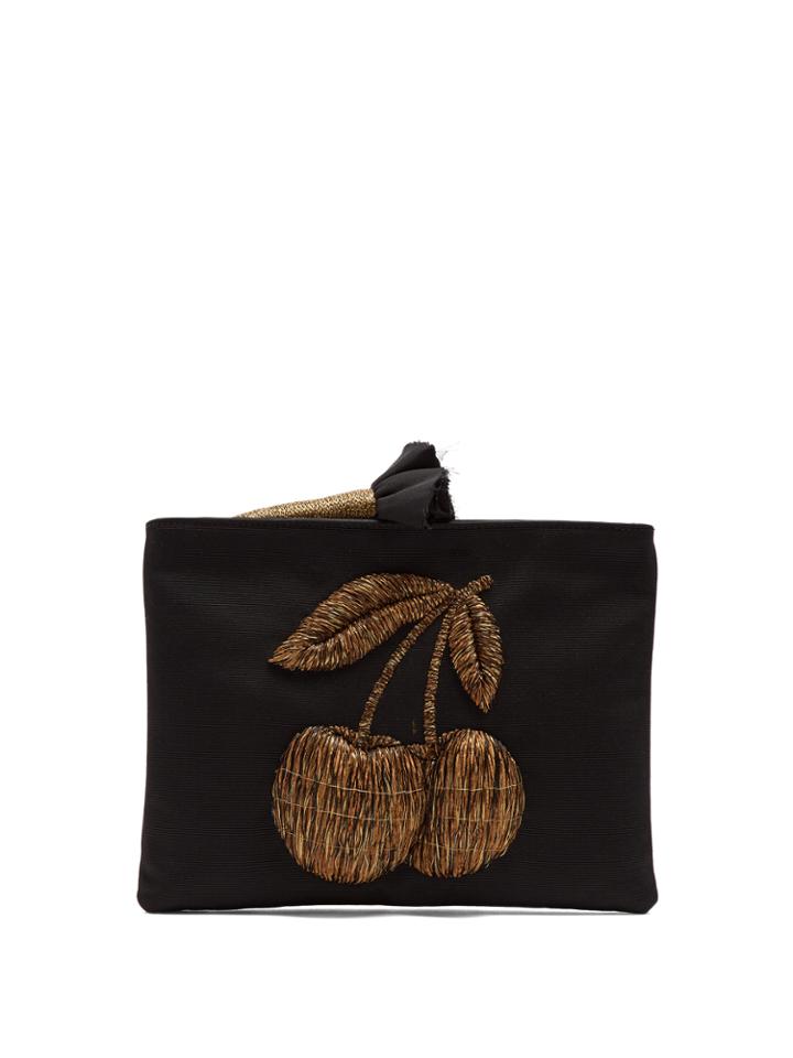 Sanayi 313 Ciliega Embroidered Faille Clutch