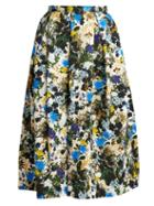 Matchesfashion.com Erdem - Ina Mariko Meadow Print Floral Skirt - Womens - Blue Print
