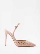 Gianvito Rossi - Spectra 125 Crystal-embellished Slingback Pumps - Womens - Peach