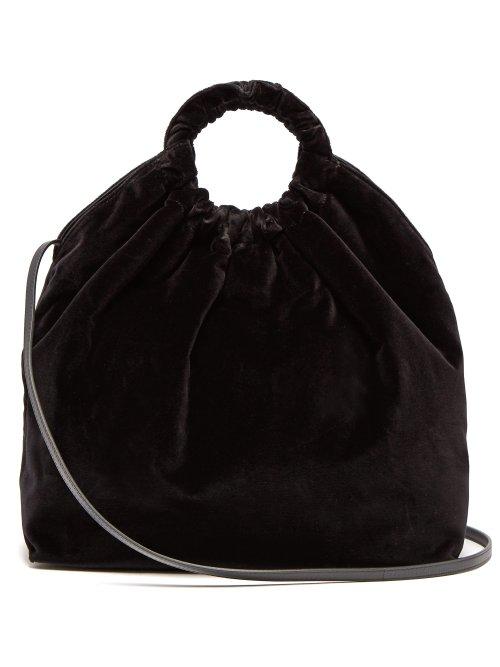 Matchesfashion.com The Row - Double Circle Xl Velvet Bag - Womens - Black