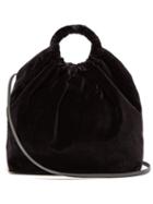 Matchesfashion.com The Row - Double Circle Xl Velvet Bag - Womens - Black