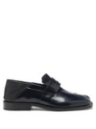 Matchesfashion.com Maison Margiela - Tabi Split-toe Collapsible-heel Leather Loafers - Womens - Navy