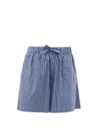 Ladies Lingerie Tekla - Striped Organic-cotton Pyjama Shorts - Womens - Blue Stripe
