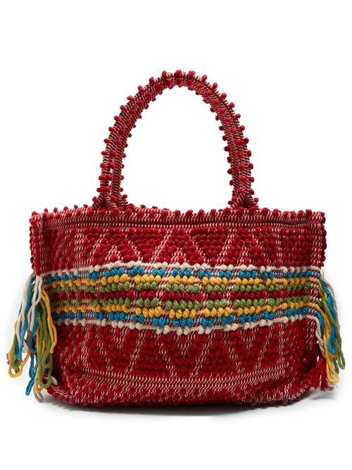 Matchesfashion.com Antonello Tedde - Capriccioli Medium Cotton Tote - Womens - Red Multi