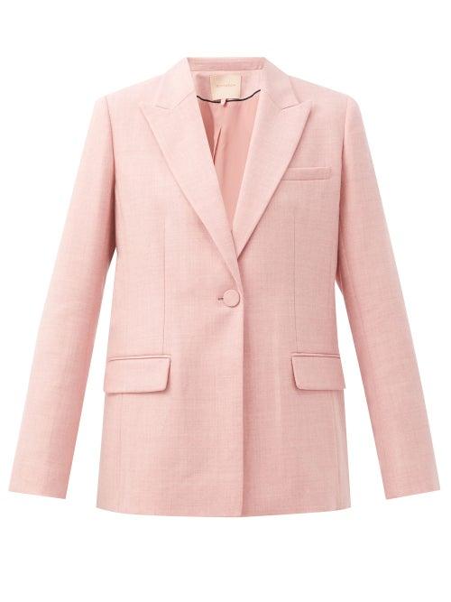 Matchesfashion.com Roksanda - Antalya Single-breasted Wool-blend Blazer - Womens - Light Pink