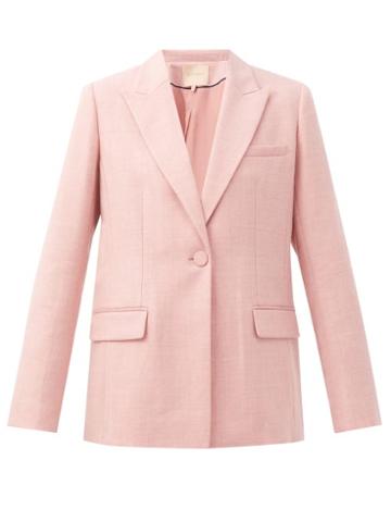 Matchesfashion.com Roksanda - Antalya Single-breasted Wool-blend Blazer - Womens - Light Pink