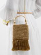 Serena Uziyel - Aurnia Mini Fringed Satin Clutch Bag - Womens - Gold