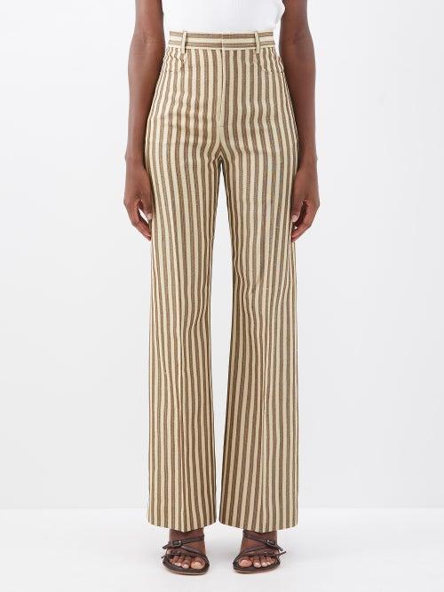 Jacquemus - Sauge Striped Canvas Trousers - Womens - Beige Brown
