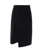 Matchesfashion.com Atlein - Asymmetric Stretch-jersey Skirt - Womens - Black