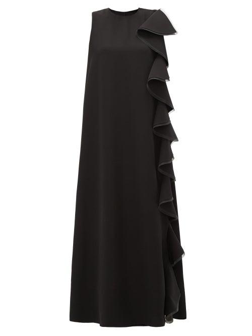 Matchesfashion.com Valentino - Ruffled Silk Cady Gown - Womens - Black