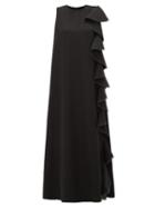 Matchesfashion.com Valentino - Ruffled Silk Cady Gown - Womens - Black