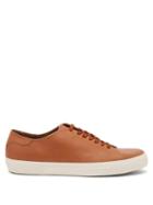 Matchesfashion.com Brunello Cucinelli - Logo-embossed Leather Trainers - Mens - Brown