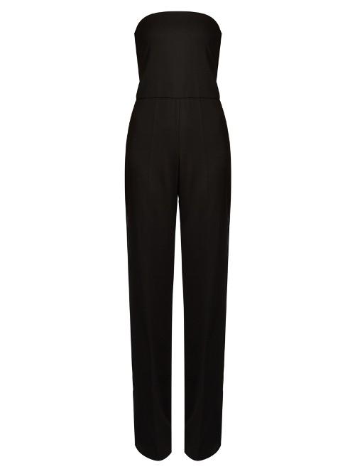 Stella Mccartney Malorie Strapless Wide-leg Wool Jumpsuit