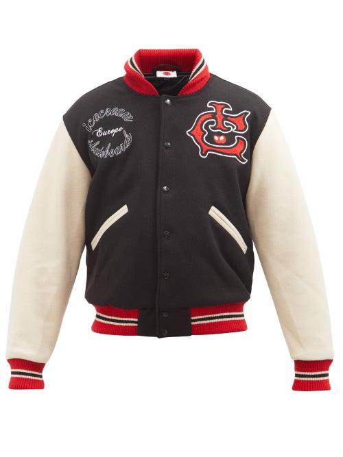 Icecream - Felted Varsity Jacket - Mens - Black