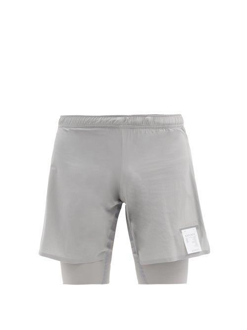 Matchesfashion.com Satisfy - Justice Trail Performance Mesh Shorts - Mens - Grey