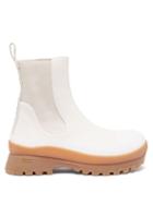 Ladies Shoes Stella Mccartney - Trace Chunky-sole Faux-leather Chelsea Boots - Womens - Cream