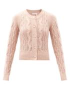 Matchesfashion.com See By Chlo - Round-neck Cable-knit Wool-blend Cardigan - Womens - Light Pink