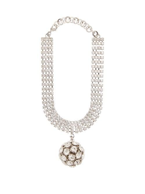 Matchesfashion.com Alessandra Rich - Crystal Embellished Sphere Choker - Womens - Crystal