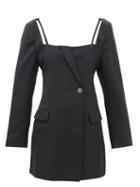 Jacquemus - La Robe Maniu Tailored Wool-twill Mini Dress - Womens - Black