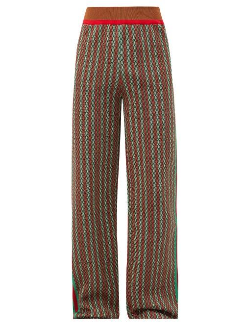 Wales Bonner - Orchestre High-rise Stripe-jacquard Trousers - Mens - Brown Multi