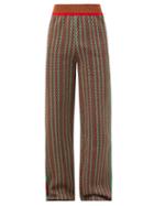 Wales Bonner - Orchestre High-rise Stripe-jacquard Trousers - Mens - Brown Multi