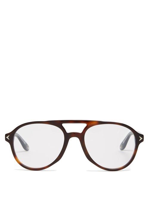 Matchesfashion.com Givenchy - Aviator Frame Acetate Glasses - Womens - Tortoiseshell