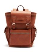 Matchesfashion.com Brunello Cucinelli - Leather And Perforated-suede Backpack - Mens - Brown