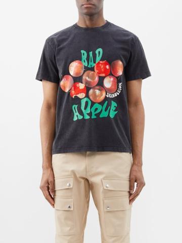 Jw Anderson - Bad Apple Cotton-jersey T-shirt - Mens - Charcoal Print