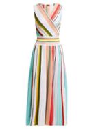 Matchesfashion.com Missoni - Pleated Multi Stripe Cotton Dress - Womens - Multi Stripe