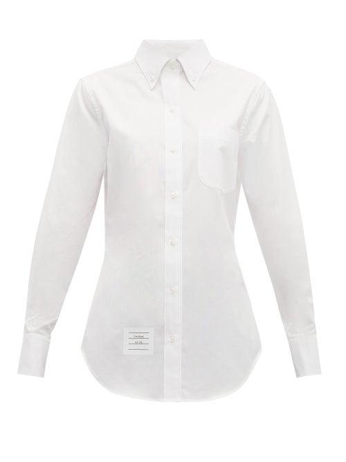 Matchesfashion.com Thom Browne - Button Down Cotton Poplin Shirt - Womens - White