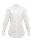 Matchesfashion.com Thom Browne - Button Down Cotton Poplin Shirt - Womens - White