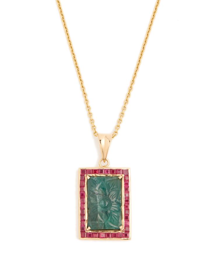 Jade Jagger Emerald, Ruby & Yellow-gold Necklace