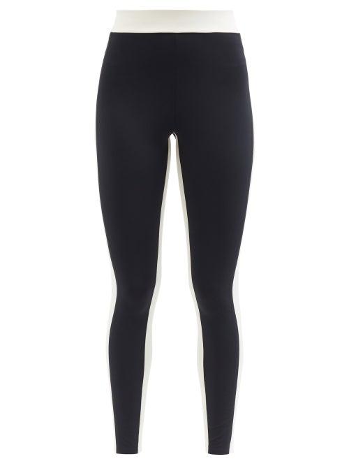 Ladies Activewear Vaara - Kai Striped Jersey Leggings - Womens - Black White