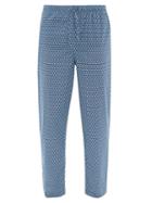 Matchesfashion.com Derek Rose - Geometric Pattern Cotton Poplin Pyjama Trousers - Mens - Blue Multi