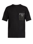 Prada Shell-panelled Cotton-jersey T-shirt