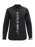 A-cold-wall* - Logo-print Cotton-poplin Shirt - Mens - Black