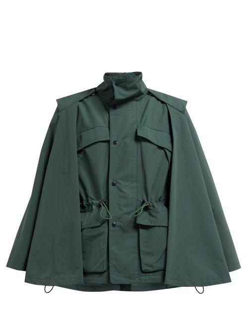 Matchesfashion.com Toga - High Neck Technical Cape Jacket - Womens - Green