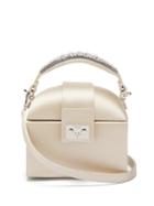 Matchesfashion.com Rodo - Trunk Crystal-embellished Satin Bag - Womens - Light Grey