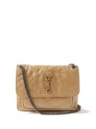 Saint Laurent - Niki Medium Crinkled-leather Shoulder Bag - Womens - Beige