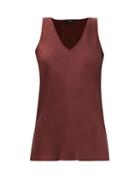 Matchesfashion.com Joseph - Belva V-neck Silk-satin Top - Womens - Burgundy