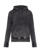 Matchesfashion.com Ami - Acid Washed Cotton Jersey Hooded Sweatshirt - Mens - Black