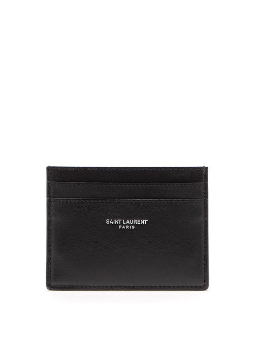 Matchesfashion.com Saint Laurent - Leather Bandana Print Cardholder - Mens - Red