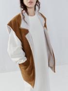 Raey - Embossed Shearling Gilet - Womens - Tan