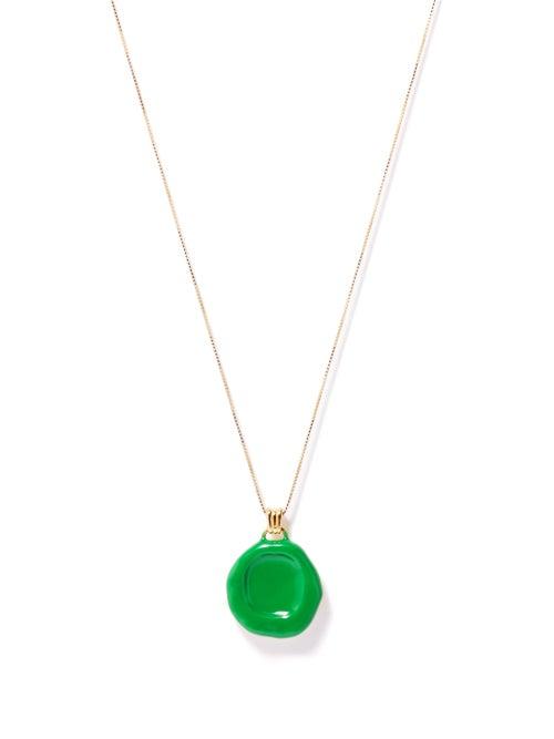 Bottega Veneta - Seal 18kt-gold Plated Sterling Silver Necklace - Mens - Gold/green