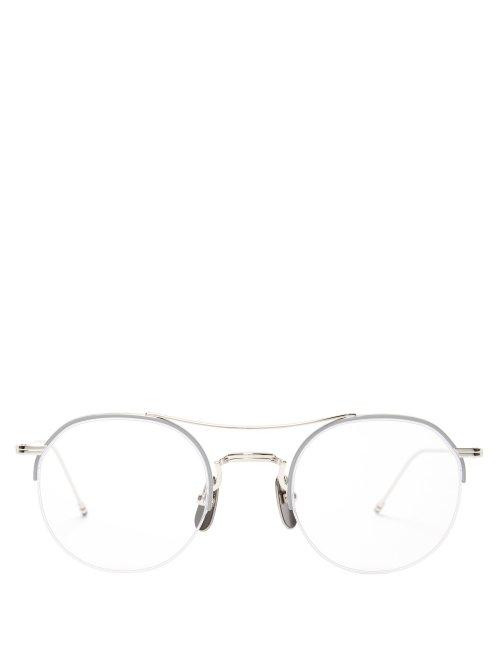 Matchesfashion.com Thom Browne - Round Metal Optical Glasses - Mens - Silver