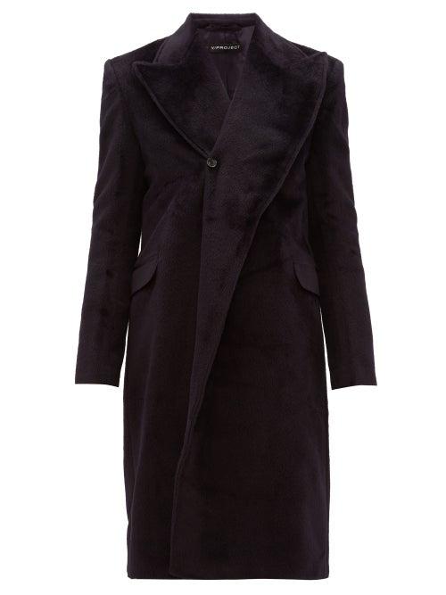 Matchesfashion.com Y/project - Double Breasted Alpaca Blend Overcoat - Mens - Dark Navy