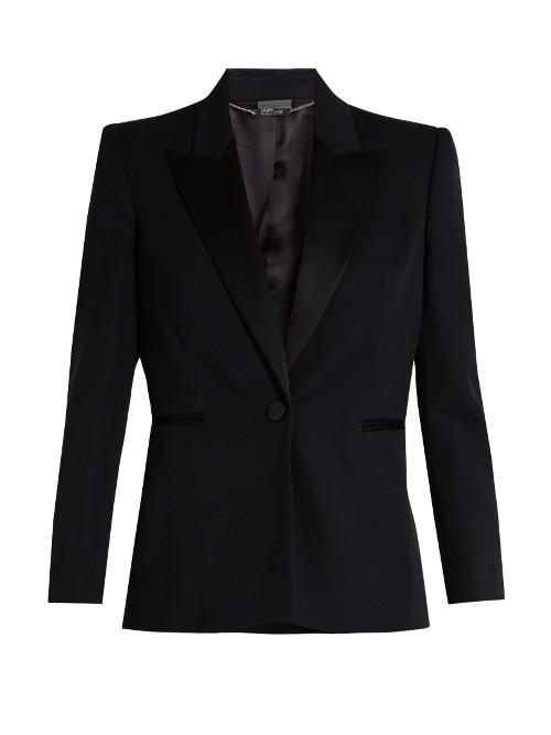 Alexander Mcqueen Contrast-lapel Single-breasted Wool Jacket