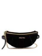 Matchesfashion.com Miu Miu - Contrast Panel Velvet Belt Bag - Womens - Black